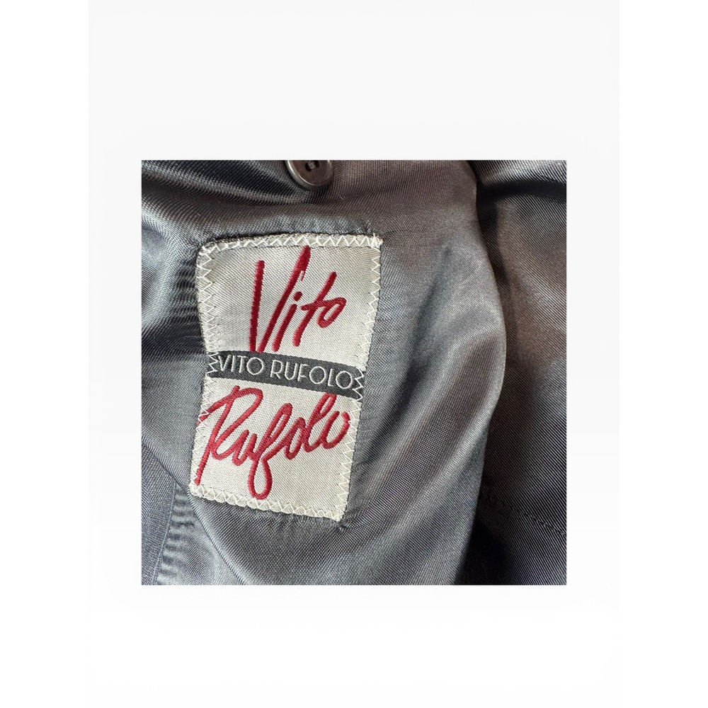 Vito Rufolo Men Grey Pinstripe Super 100 Zignone Wool Blazer Jacket 42 Italy - Picture 5 of 10